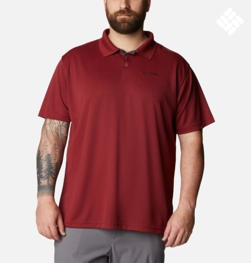 Men's Columbia Utilizer Polo Shirts Red | Plus Size CA-Y6A58